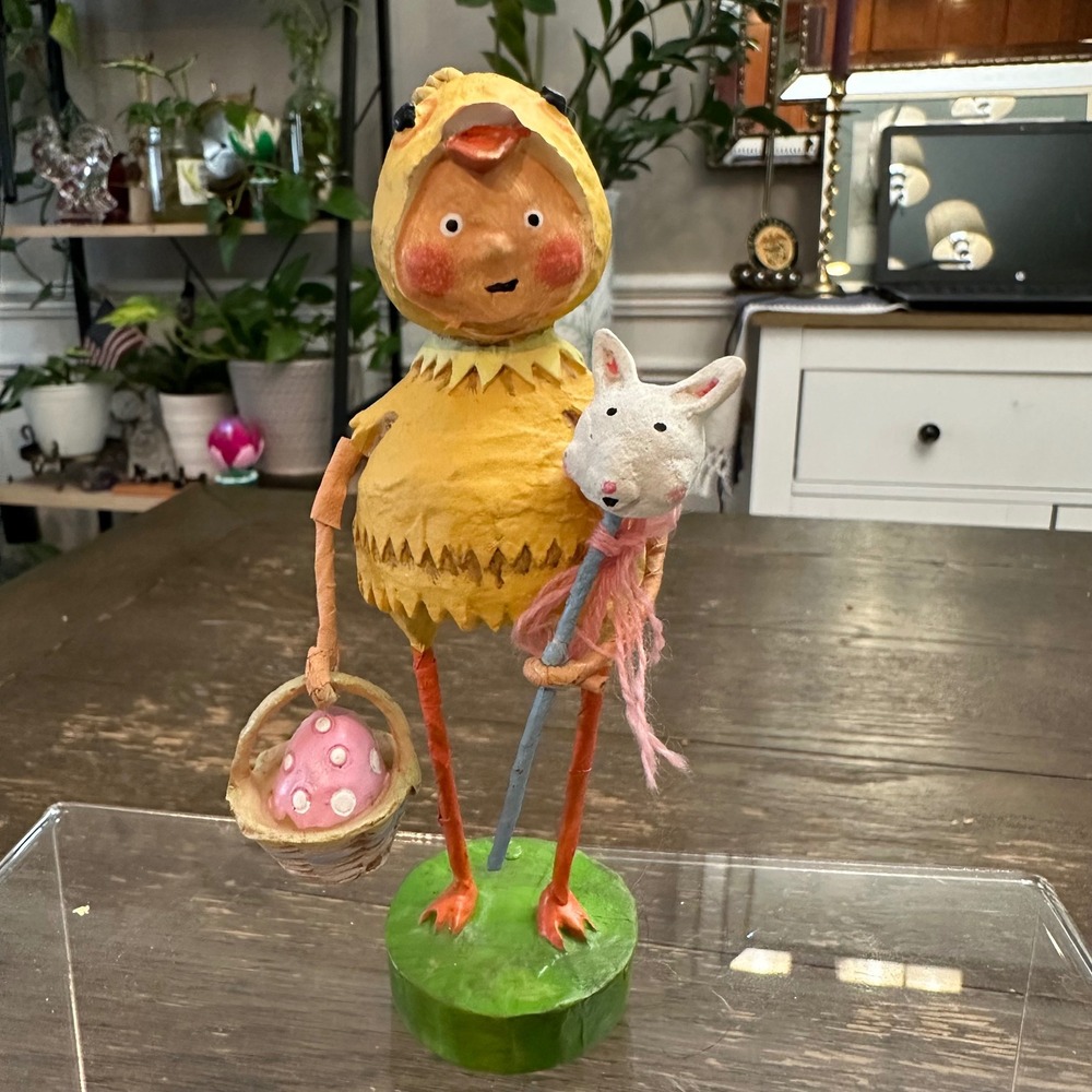 Lori Mitchell Easter Collection Peep Show Chick w/ Bunny Stick Figurine